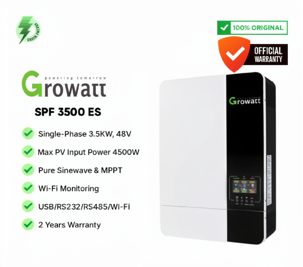 Growatt SPF 3500 ES 3.5KW 48V Off Grid Hybrid Solar Inverter - Loop Shop