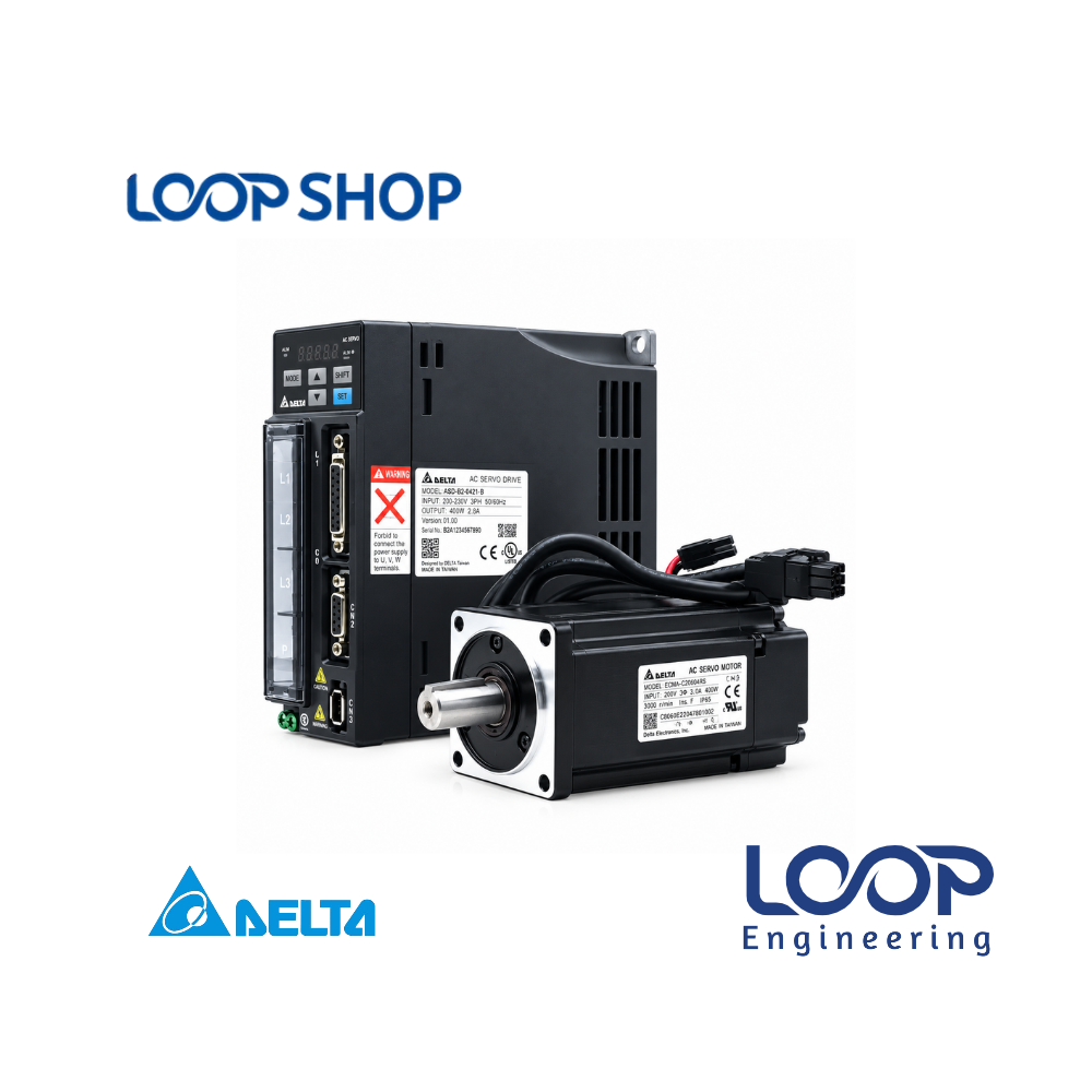 Delta B2 Series 400W Servo Set ASD-B2-0421-B ECMA-C20604RS available at Loop Shop Bangladesh